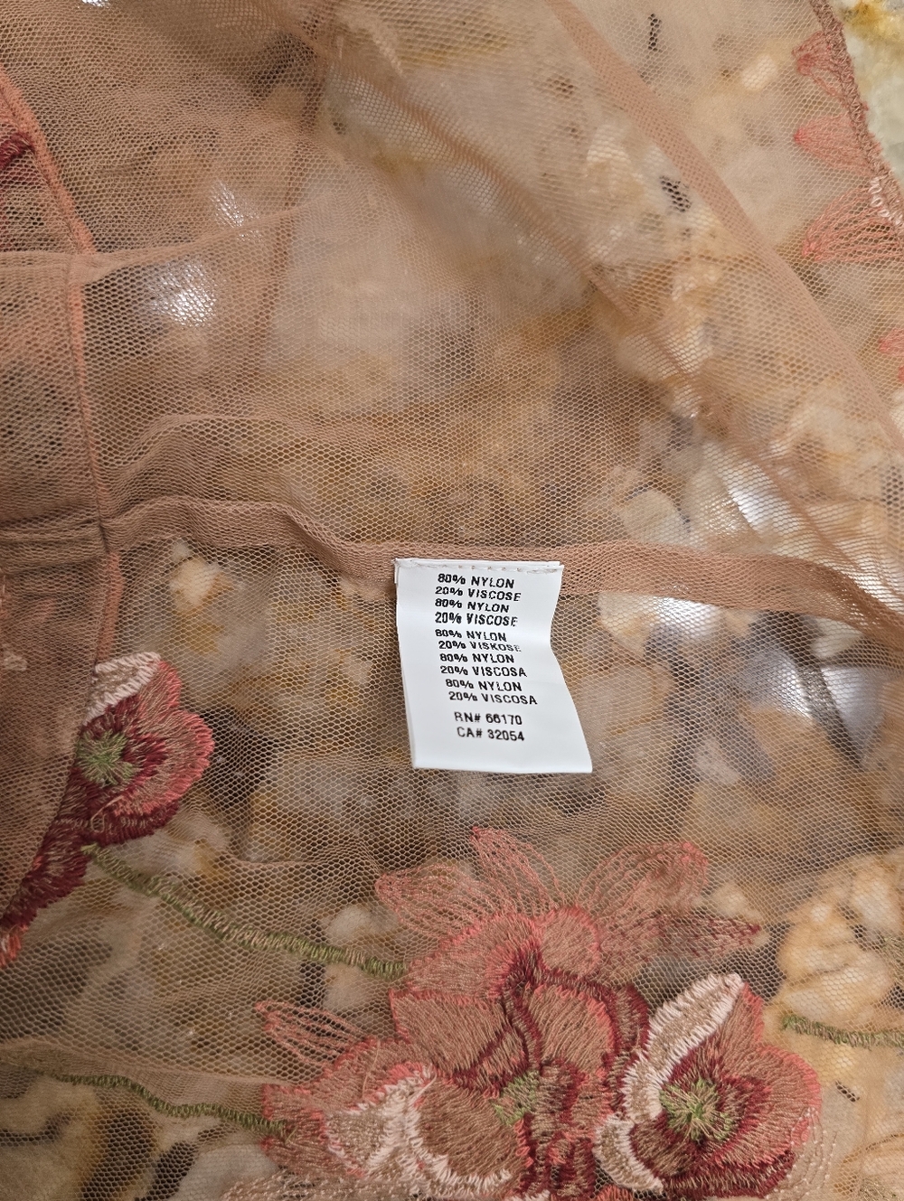 Anthropologie Bl-nk Pink Tulle Kimono Floral Embroidered OS - Picture 6 of 8